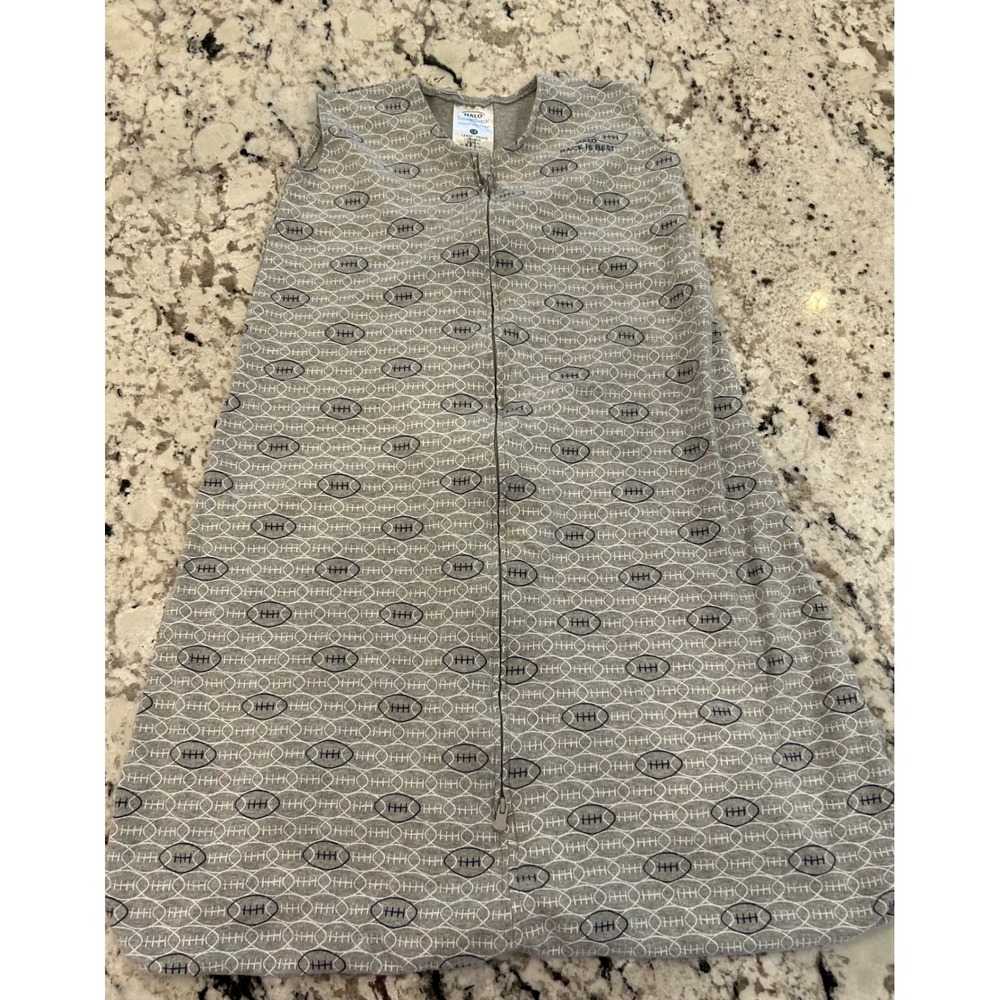 HALO Sleep Sack‎ Wearable Blanket Grey Football Print Baby Toddler Size LG